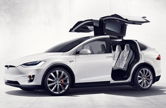Tesla Model X Side Profile with Falcon Doors