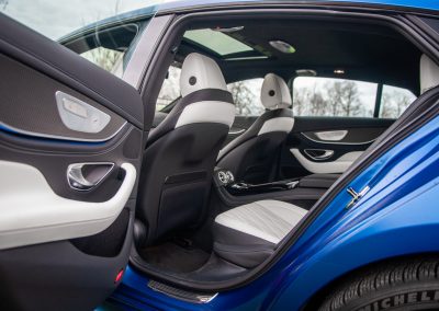 2025 Mercedes-AMG GT 63 S E-Performance 4-Door Coupe interior view of white leather rear seats