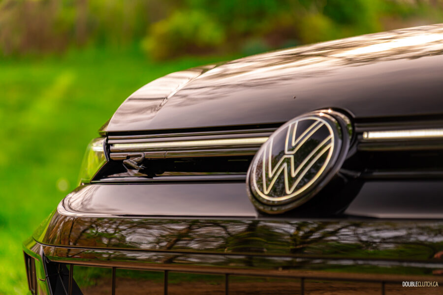 2025 Volkswagen Golf R exterior front grille and badge close-up view
