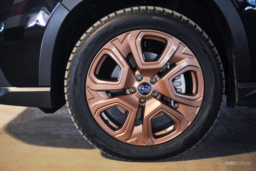 Close-up view of the bronze wheels on a 2025 Subaru Ascent