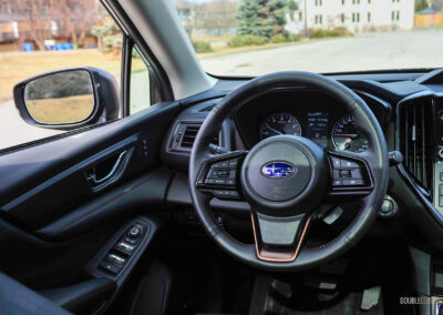 Interior view showing the driver cockpit area in a 2025 Subaru Ascent