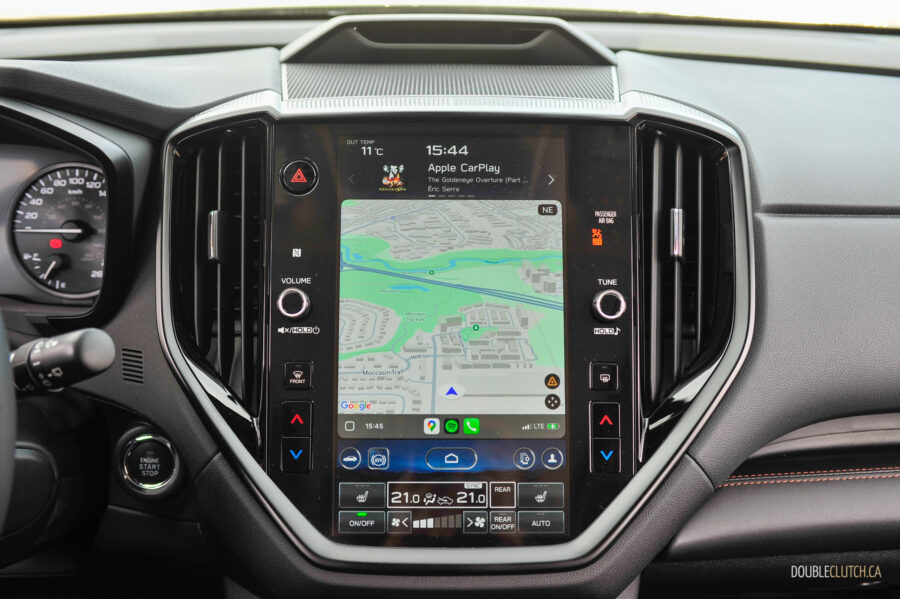 Interior view showing the portrait-oriented touchscreen in a 2025 Subaru Ascent