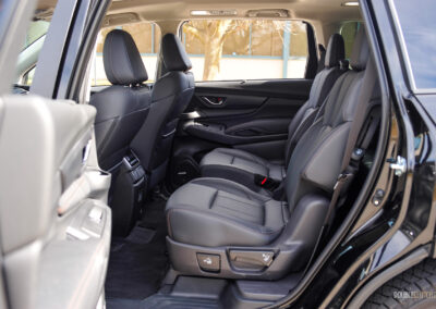 Interior view showing the second-row rear seat environment in a 2025 Subaru Ascent