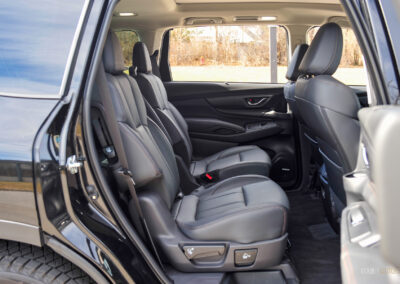 Interior view showing the second-row rear seat environment in a 2025 Subaru Ascent