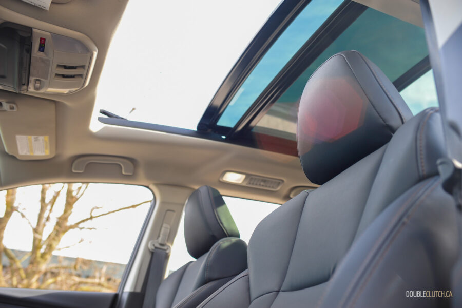 Interior view showing the panoramic sunroof in a 2025 Subaru Ascent