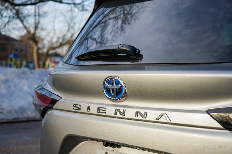 Close-up of the badges on a 2025 Toyota Sienna