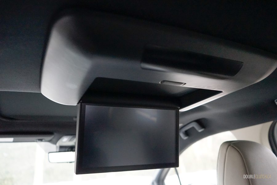 Close-up of the rear-seat entertainment screen in a 2025 Toyota Sienna