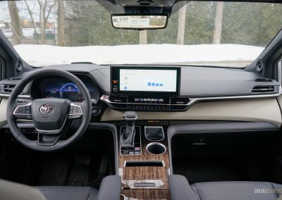Interior view showing the dashboard design in a 2025 Toyota Sienna