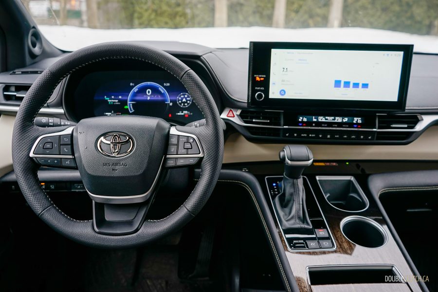 Interior view showing the cockpit environment of a 2025 Toyota Sienna