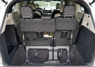 Interior view showing the rear cargo area inside a 2025 Toyota Sienna