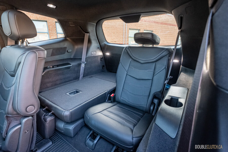 Interior view of the third-row seats in a 2025 Cadillac XT6