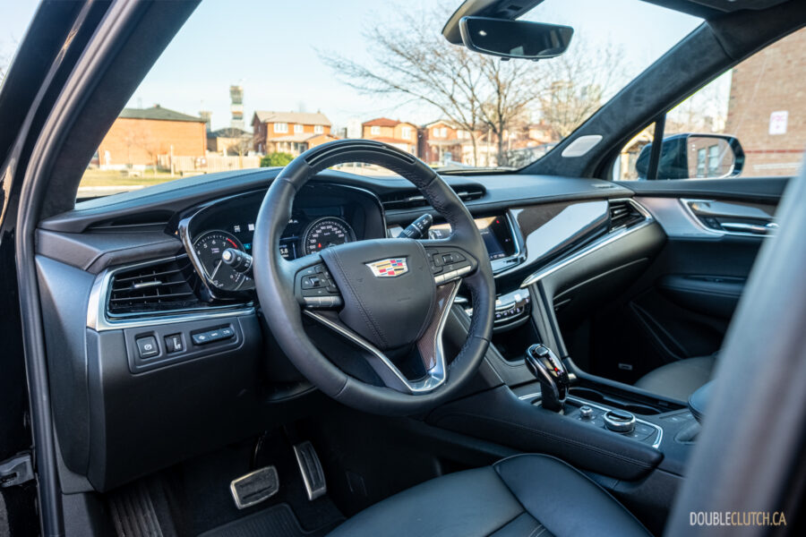 Interior view of the driver's side cockpit in a 2025 Cadillac XT6