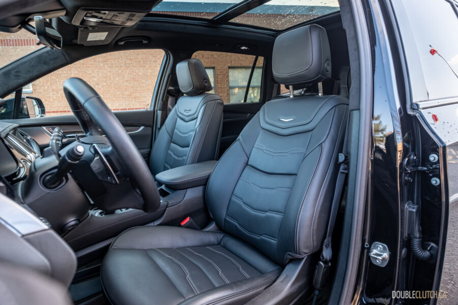 Interior view of the front seats in a 2025 Cadillac XT6