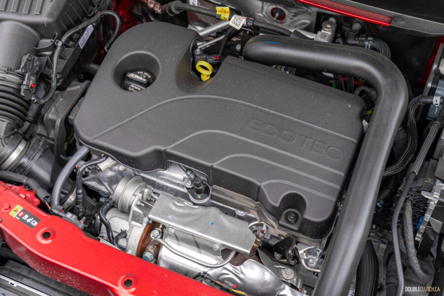Under-hood view showing the turbocharged engine in a 2025 Chevrolet Equinox