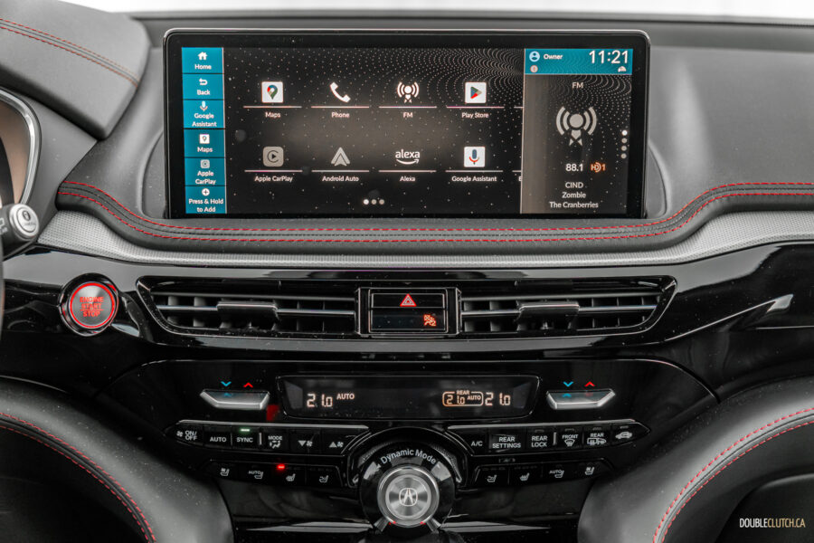 2025 Acura MDX A-Spec infotainment touchscreen and centre console view