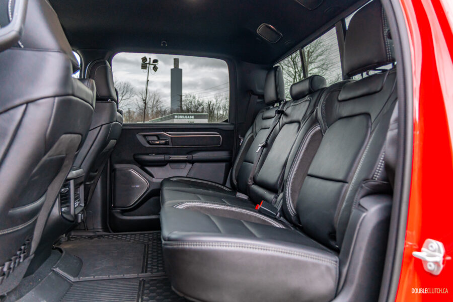 Interior view showing the rear seat bench in a 2025 Ram 1500 RHO
