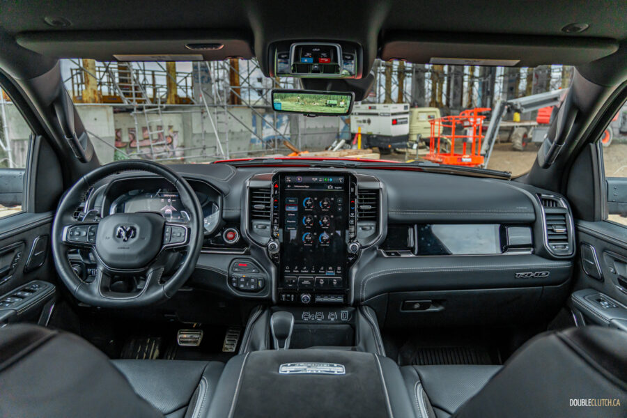 Interior view showing the dashboard design and interior layout in a 2025 Ram 1500 RHO