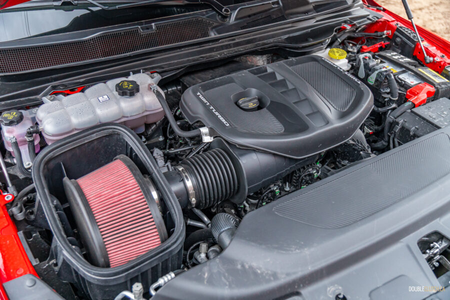Under-hood view showing the new twin-turbo inline-six powering the 2025 Ram 1500 RHO