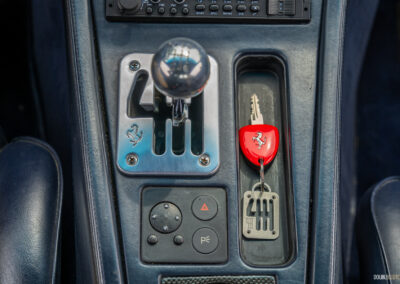 Close-up showing the centre console of a 1996 Ferrari 550 Maranello