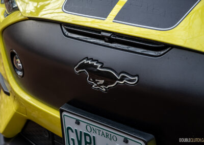 Close-up of the front grille on a 2025 Ford Mustang Mach-E Rally