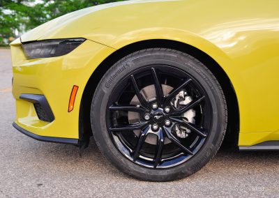 2025 Ford Mustang EcoBoost Coupe front wheel close-up
