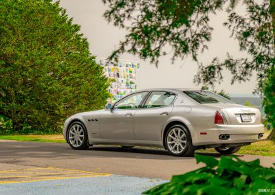2008 Maserati Quattroporte in silver, rear side