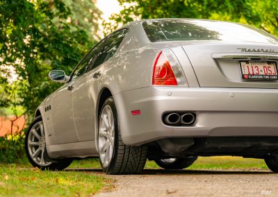 2008 Maserati Quattroporte, silver, rear close up