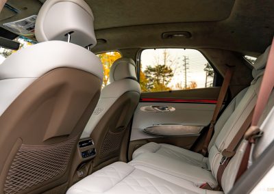 2026 Genesis Electrified GV70 interior in white and brown