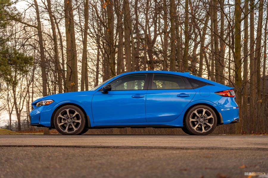 2026 Honda Civic Hatchback Hybrid in Boost Blue